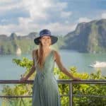 A simple dress and a hat works well for a world traveler